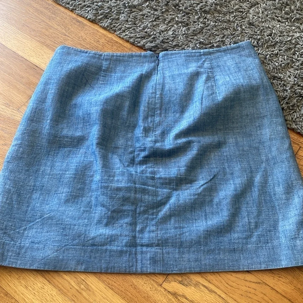 J. Crew Scalloped Chambray Blue Skirt Size 10